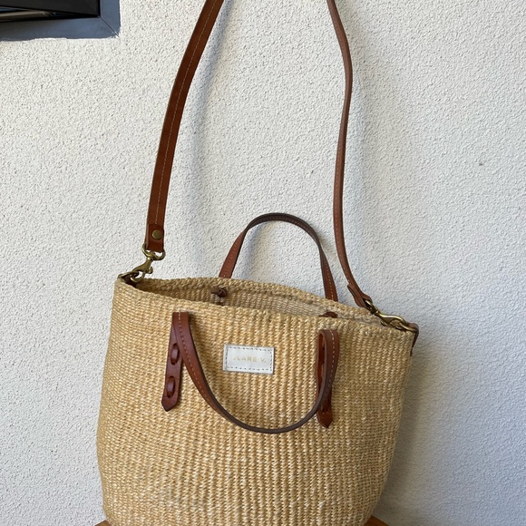 Cream and Brown Crossbody Bag with Woven Texture - Picture 8 of 8